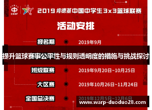 提升篮球赛事公平性与规则透明度的措施与挑战探讨 提升篮球赛事公平性与规则透明度的措施与挑战探讨